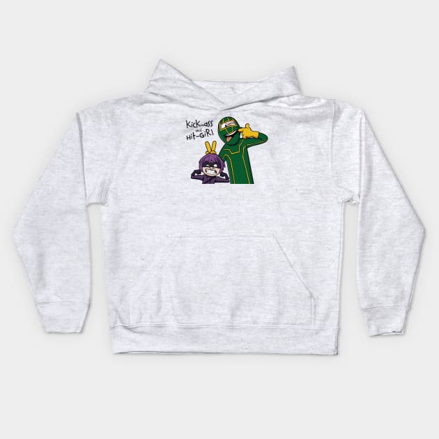 Kick-Ass and Hit-Girl Kids Hoodie by jasesa